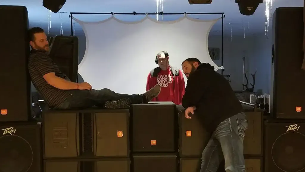 Crew with sound equipment